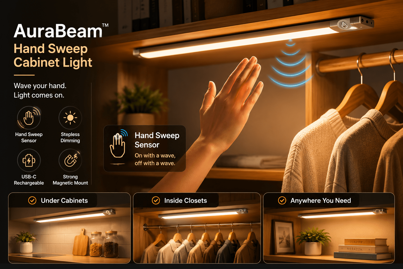 AuraBeam™ Type - C Motion Sensor Light - Veloraland